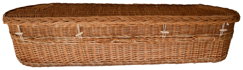 Curved-end willow coffin